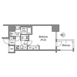 メインステージ心斎橋イースト 1Kの間取図画像