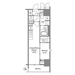 ACP Residence 浅草 1LDKの間取図画像