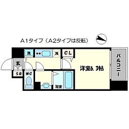 アドバンス大阪ドーム前アヴェニール 1Kの間取図画像