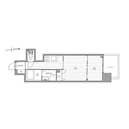 プレサンス堺筋本町駅前 1DKの間取図画像
