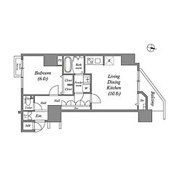 アドバンス心斎橋グランガーデン 1LDKの間取図画像