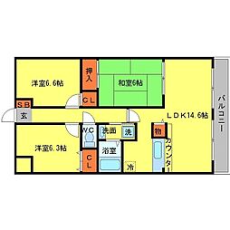 ボヌール千里中央弐番館 3LDKの間取図画像