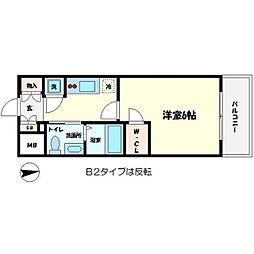 エスリード難波レジデンス 1Kの間取図画像