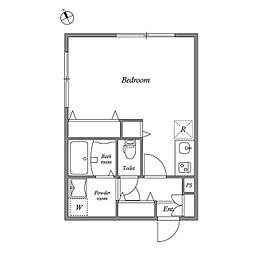 LEGALAND市谷薬王寺 ワンルームの間取図画像