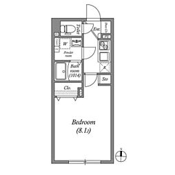 ルネサンスコート亀戸SOUTH 1Kの間取図画像