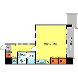 アスラン江戸堀 ワンルームの間取図画像