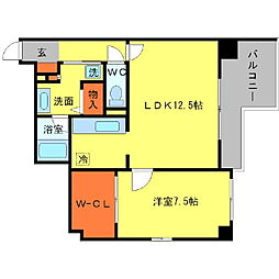 BRAVI南堀江 1LDKの間取図画像