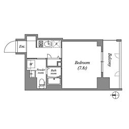 エグゼ難波南6 1Kの間取図画像