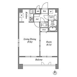 ペアパレス六町環七北通り 1LDKの間取図画像