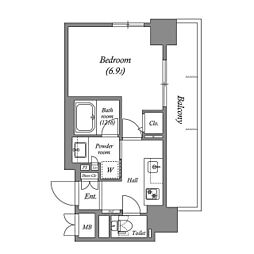 エミリブ鷺ノ宮 1Kの間取図画像