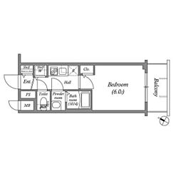 メインステージ大阪ノースマーク 1Kの間取図画像