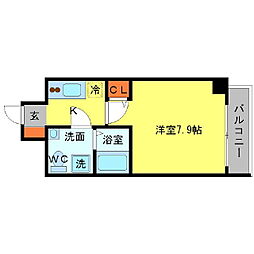 SERENiTE江坂四番館 1Kの間取図画像