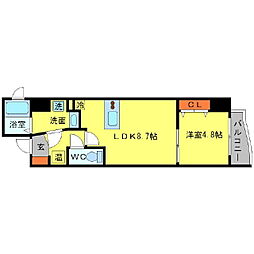 SERENiTE江坂四番館 1DKの間取図画像