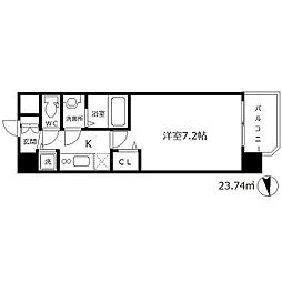 メインステージ大阪福島 1Kの間取図画像