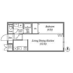 グランパシフィック小路 1LDKの間取図画像