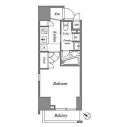 エスタート新宿 1Kの間取図画像
