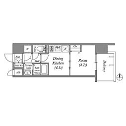 MAXIV大阪長田 1DKの間取図画像