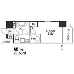 エスリード新福島 1Kの間取図画像