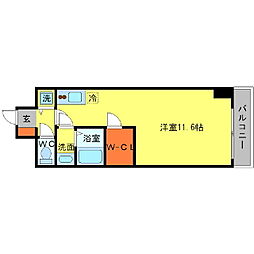 SERENiTE江坂四番館 1Kの間取図画像