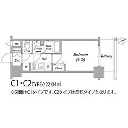 アドバンス大阪SERENO 1Kの間取図画像