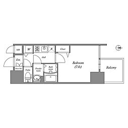 プレサンス心斎橋レヨン 1Kの間取図画像
