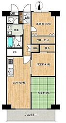 千里丘ビューハイツ 3LDKの間取図画像