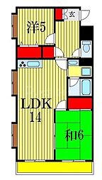 八幡マンション 2LDKの間取図画像