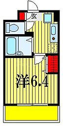 ミリアビタNo.5 1Kの間取図画像