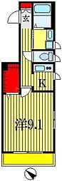 メゾンとよみ 1Kの間取図画像