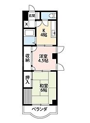 第2今井ビル 2DKの間取図画像