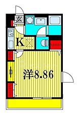 リブリ・サンヴェーラ 1Kの間取図画像