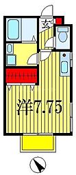 ドルチェB ワンルームの間取図画像