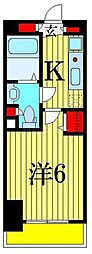 グランカーサ市川国府台 1Kの間取図画像