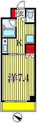 アーネット西船橋 1Kの間取図画像