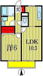 ボナールプレジオ石井 1LDKの間取図画像