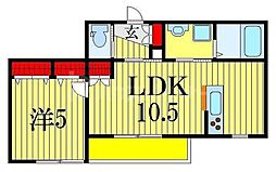 アリーチェ東船橋 1LDKの間取図画像