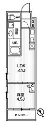市川市平田4丁目マンション 1LDKの間取図画像