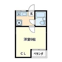 サニーライフ市川 1Kの間取図画像