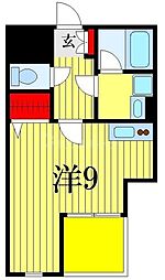 ペリエ市川2 ワンルームの間取図画像