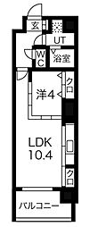 名古屋市営名城線 東別院駅 徒歩9分の賃貸マンション 7階1LDKの間取り