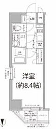 名古屋市営東山線 亀島駅 徒歩6分の賃貸マンション 6階1Kの間取り