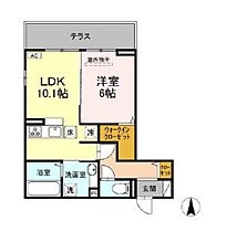 岡山県岡山市北区平田（賃貸アパート1LDK・1階・43.66㎡） その2