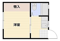 南方ハイツ 1Kの間取図画像