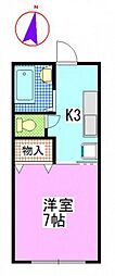 ハイツモノマ 1Kの間取図画像