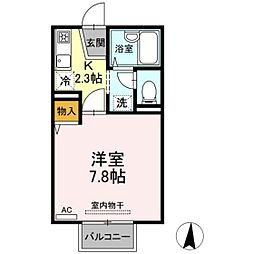 バス 津島東3丁目下車 徒歩2分の賃貸アパート 2階1Kの間取り