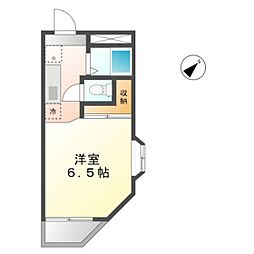 セントフォレスト下中野B 1Kの間取図画像