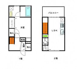 キャナルテラス 1階1LDKの間取り
