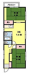 コーポグリン 2LDKの間取図画像