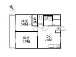 ロワジール5 2DKの間取図画像