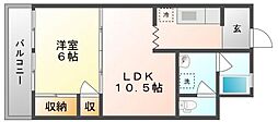 メゾン小松 3階1LDKの間取り